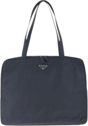 Prada Pre-owned Nylon Tessuto Logo Briefcase - Dames - Vintage Shopper - Zwart - ONE Size - Nylon - Vintage