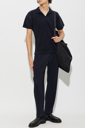 Homme Pliss&eacute; Issey Miyake Pleated Trousers, Mens, Navy Blue