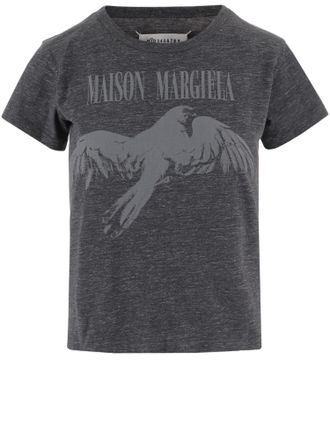 Maison Margiela Cotton Crew Neck T-Shirt With Logo Print
