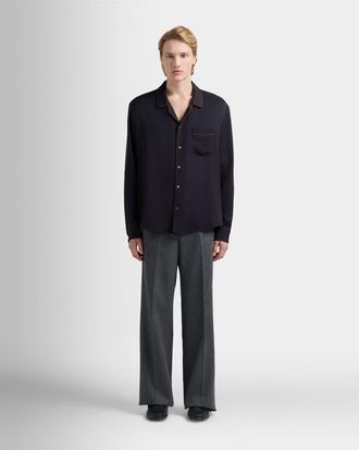 Bally Christmas Capsule Shirt in Twill in Blue at Nordstrom, Size 54 Eu