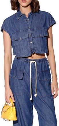 Walter Baker Bryce Crop Denim Top in Medium Wash at Nordstrom Rack, Size X-Large