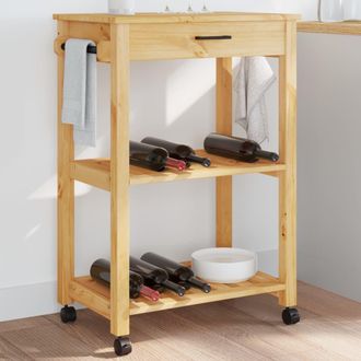 vidaXL Carrito De Cocina Monza Madera Maciza De Pino 60x40x88,5 Cm Vidaxl
