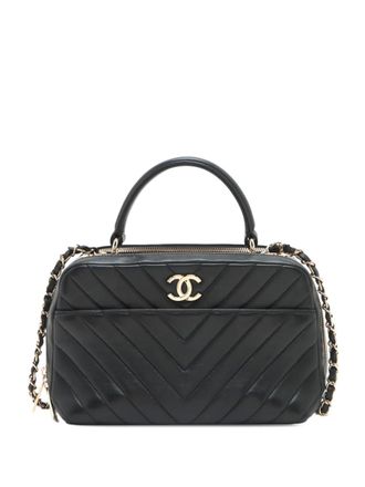 Chanel Borsa a tracolla Trendy CC media in pelle di agnello con motivo chevron 2018-2019 - Nero