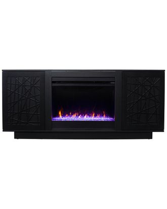 SEI Furniture Delgrave Color Changing Fireplace with Media Storage