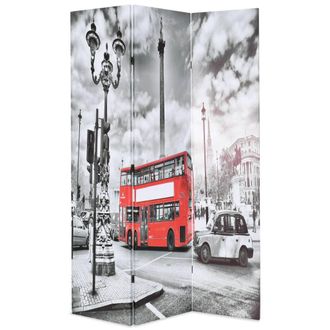 vidaXL Vidaxl - Biombo Divisor Plegable 120x170 Cm Bus Londres Blanco Y Negro