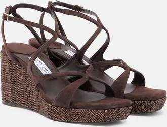 Jimmy Choo London Ayla suede wedge sandals