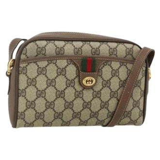 Gucci Pre-owned Cross Body Bags, female, Beige, Size: ONE SIZE Pre-owned Vintage GG Canvas Shoulder Bag