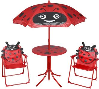 vidaXL Vidaxl - Set da Bistrot da Giardino per Bambini con Ombrellone Rosso