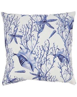 Saro Lifestyle Sea Shell & Coral Outdoor Pillow