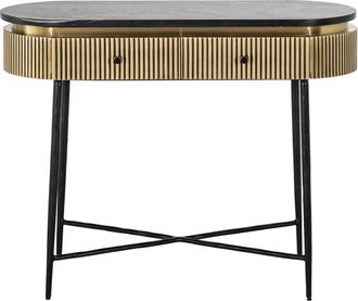 Richmond Interiors Design Konsole Ironville mit schwarzer Marmorplatte 100 x 76 cm
