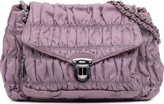 Prada Pre-owned Womens Ruched Nylon Chain Shoulder Bag - Rose Gold Textile - One Size