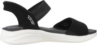 Skechers Ultra Flex Platte Sandalen - Dames - Sandalen - Zwart - 37 EU - Schoenen