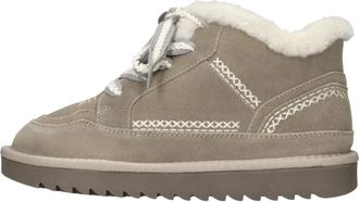 De Siena shoes Su&egrave;de enkellaarsjes - Dames - Veterlaarzen - Beige - 38 EU - Su&egrave;de - Schoenen