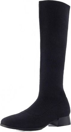Cushionaire Womens Rialto Knit Knee-High Boot In Knit Black