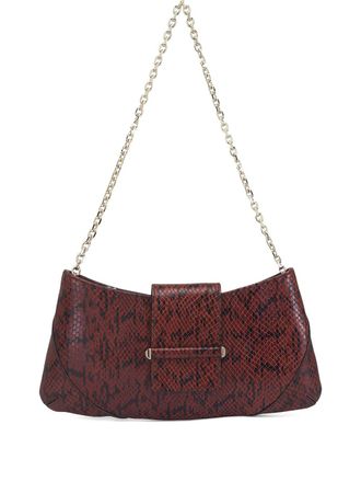 Jimmy Choo London snake-print leather shoulder bag - Brown