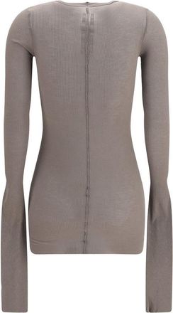 Rick Owens Womens Gray Viscose Long Sleeve T-Shirt