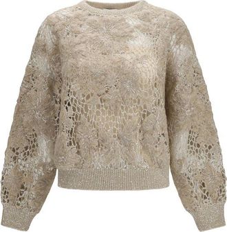 Brunello Cucinelli Beige Mohair Womens Sweatshirt