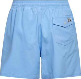 Polo Ralph Lauren Mens Swim Trunks Traveler Classic Light Blue Polyester Beachwear Sea Clothing