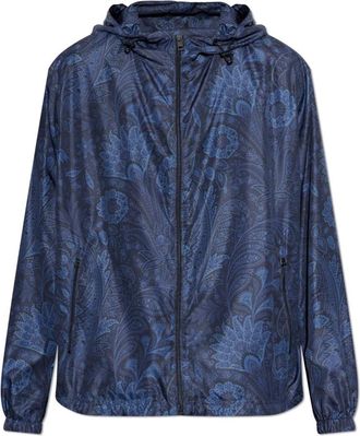 Etro Floral Paisley Windbreaker Jacket - Heren - Zomerjassen - Blauw - XL - Polyester - Jassen