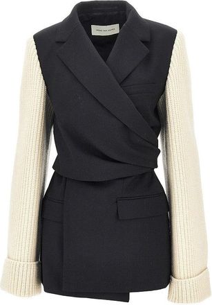 Dries Van Noten Wool blazer with knitted sleeves Woman 36
