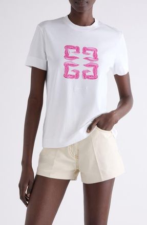 Givenchy Slim Fit 4G Logo Graphic T-Shirt in White at Nordstrom, Size X-Large