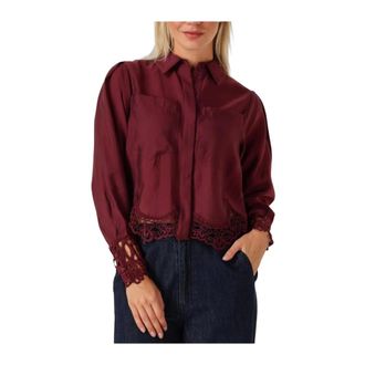 Copenhagen Muse Overhemden, Dames, Rood, XL, Wol, Bordeaux Molly Shirt Blouse