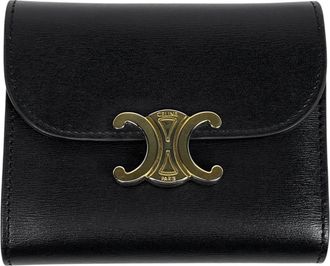 Celine Black Leather Wallet (Tri-Fold) (Pre-Owned)