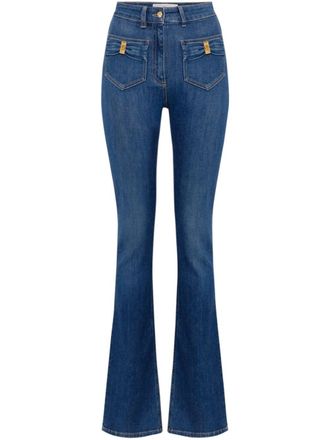 Elisabetta Franchi Flared jeans met strikdetail - Blauw