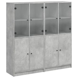 vidaXL Vidaxl - Estanter&iacute;a Con Puertas Madera De Ingenier&iacute;a Gris 136x37x142 Cm