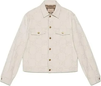 Gucci Maxi GG Denim Jacket Ivory 693203-XDBYO-9122