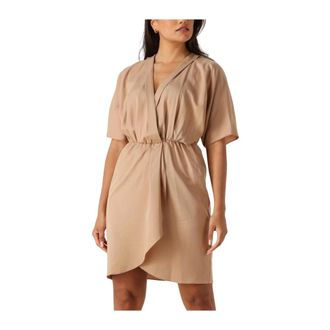 Access Fashion Access Fashion, Dames, Jurken, Beige, Maat: 3XS Poliester