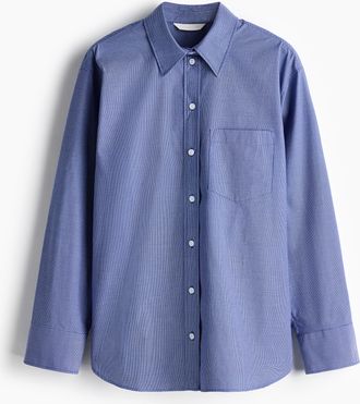 H&M Oversized Bluse aus Baumwollpopeline - Blue