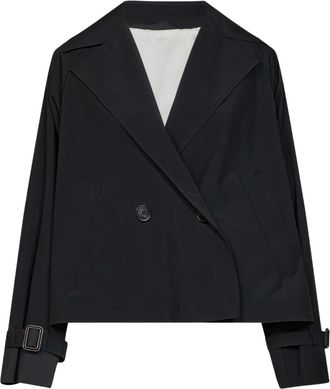 Max Mara Jassen, Dames, Zwart, 3Xs, Polyester, Dubbele-rijige Lichte Jas