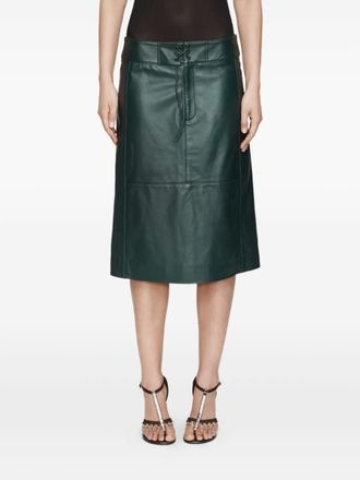 CHRISTOPHER ESBER Eddie panelled leather midi skirt - Green