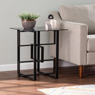 SEI Clanlin Glass-Top Accent Table