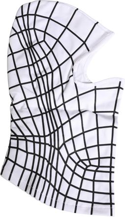 Dolce & Gabbana Men White Stripes Nylon Ski Mask Balaclava Hat Elastane Polyester