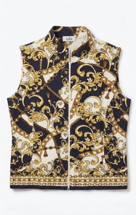 Tabi Footwear Womens Adela Vest In Navy/ Gold