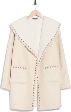 Love Token Talita Whipstitch Faux Fur Coat in Ivory at Nordstrom Rack, Size X-Small