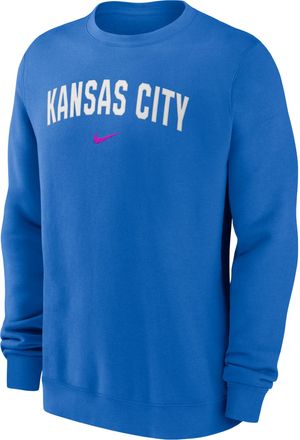 Nike Kansas City Royals 2-Hit Nike Mens MLB Pullover Crew in Blue | NKPU44UROY-JST