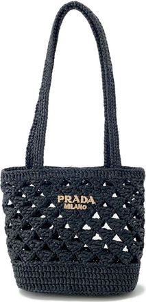 Prada Black Straw Tote Bag (Pre-Owned)