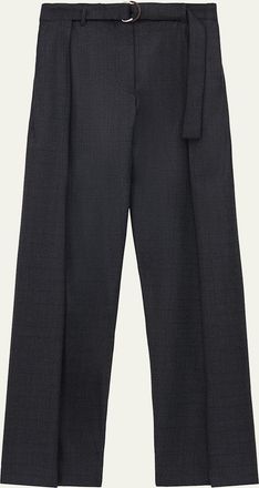 Loewe Belted Wool Cotton Trousers