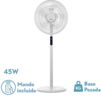 Fabrilamp Ventilador De Pie Icono Blanc 3vel 45w 119x44x40 Cm Oscilante 5asp.c/ Remoto,temporizador
