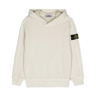 Stone Island Cream Jumper with Hood - male - Stone Island - Kids Sweatshirts - Beige - 8 Y - Kids
