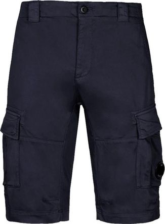 C.P. Company Stretch Satijnen Cargoshorts - Heren - Korte Broeken - Blauw - S - Satijn - Korte Broeken