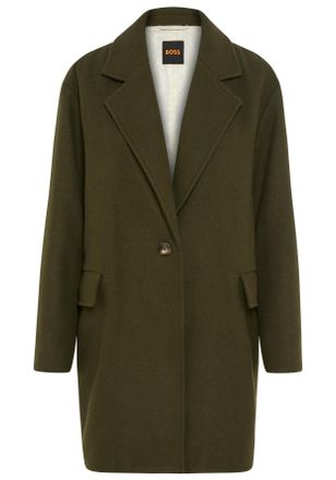 Boss Orange by Hugo Boss Kurzmantel BOSS ORANGE Calesara Premium Damenmode, Damen, Gr. 40, dunkelgr&uuml;n 306, Twill, Obermaterial: 50% Wolle, 50% Polyester, unifarben, gerade ca.