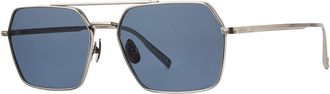 Garrett Leight ALTA SUN BBSV/SFNEP Mens Sunglasses Silver Size 57