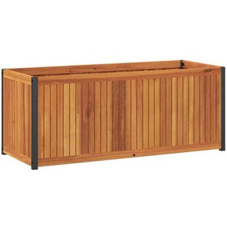 vidaXL Vidaxl - Jardinera De Madera Maciza De Acacia Y Acero 110x45x44 Cm