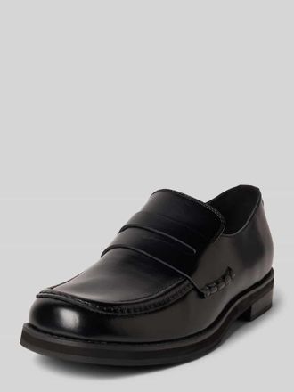 Guess Loafers aus Leder-Mix mit Logo-Applikation Modell Bart in Black, Gr&ouml;&szlig;e 42