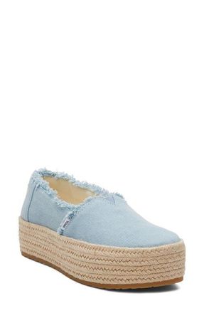 Toms Valencia Platform Espadrille in Light Blue at Nordstrom, Size 9.5