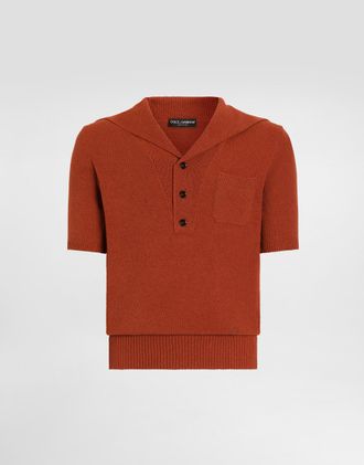 Dolce & Gabbana Smooth Knit Polo Shirt - Man Sweaters And Cardigans Red 48